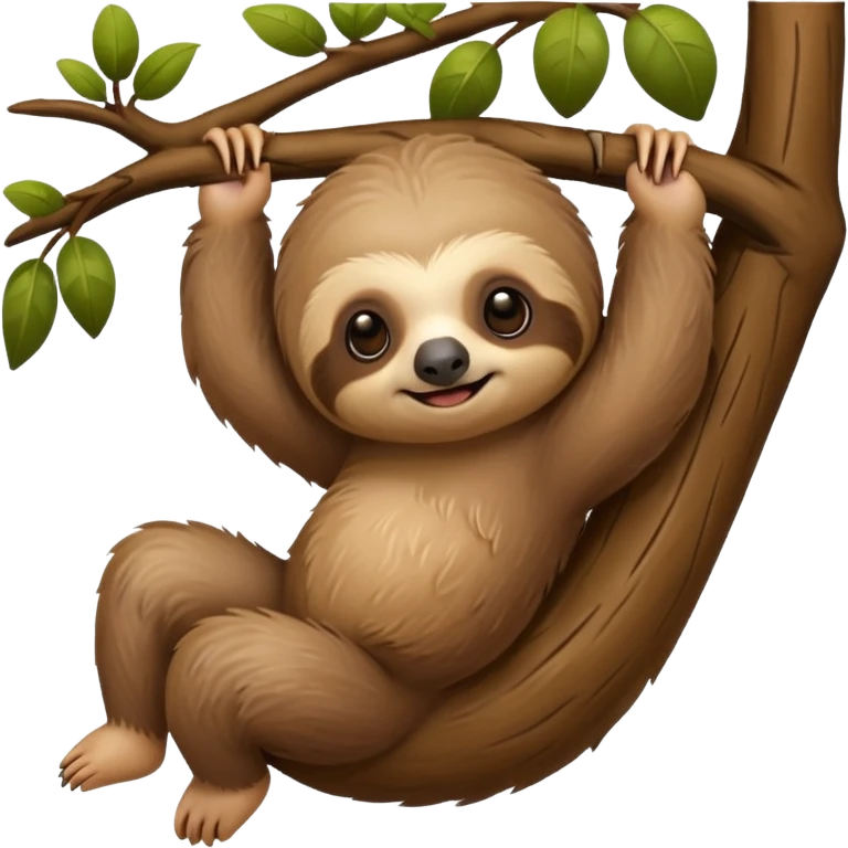 baby sloth on the tree emoji