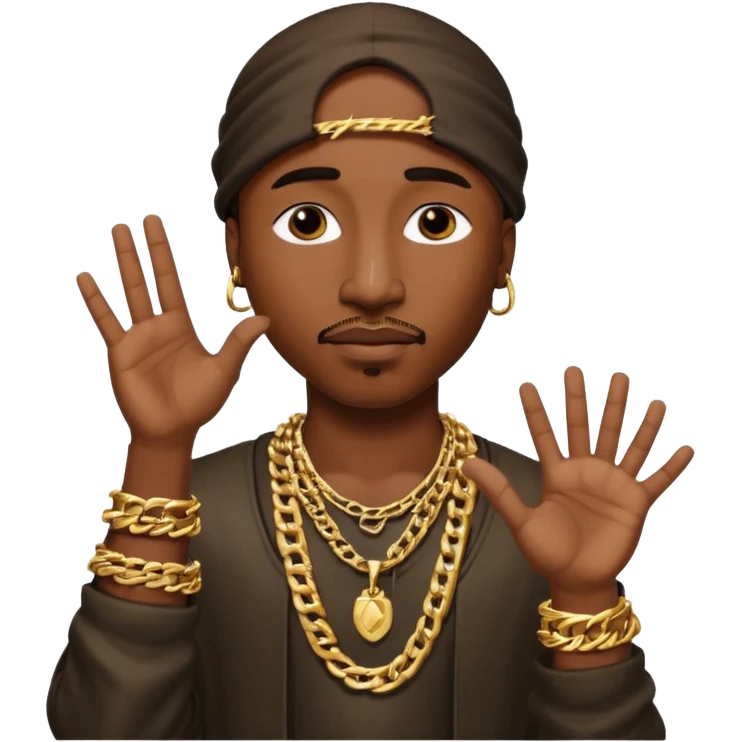 Tupac qui lève la main  emoji