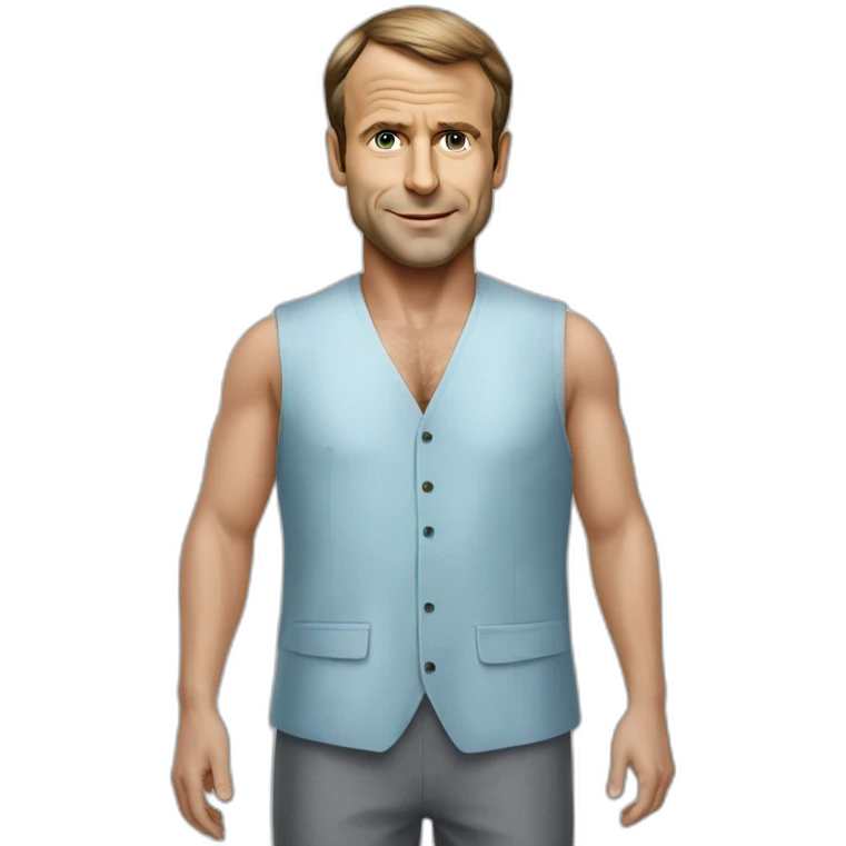 Emanuel macron à la piscine en culotte emoji