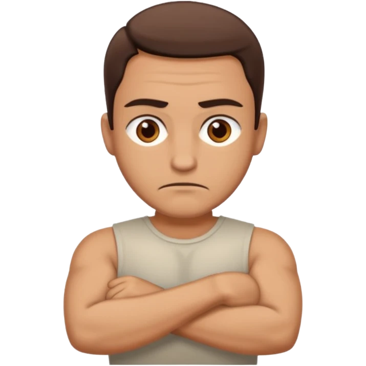rude man with crossed arms emoji