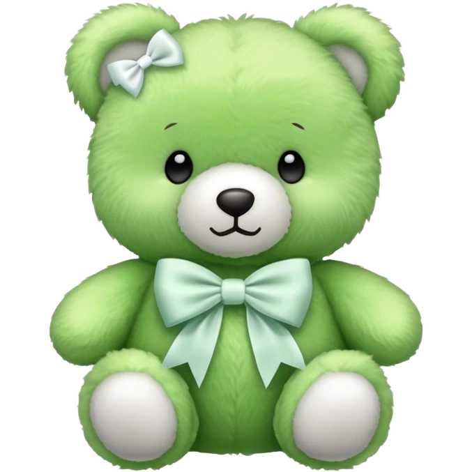 Light green teddy with white bow emoji