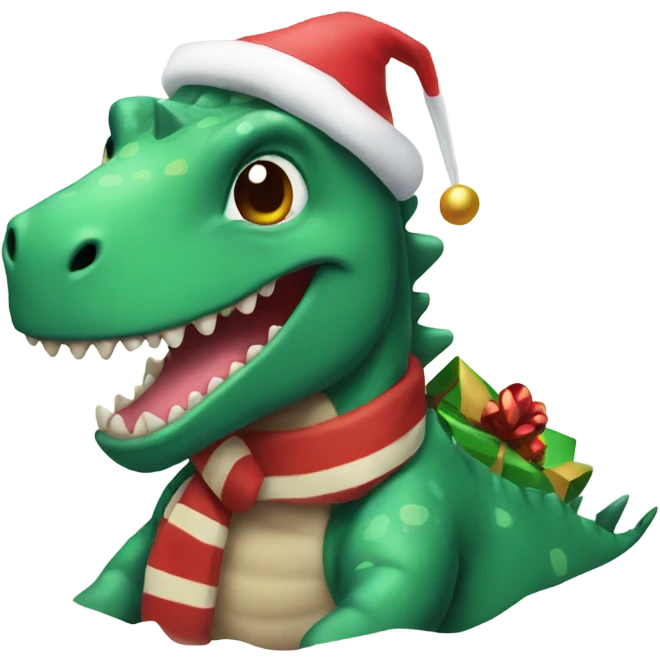 Chrismas dino emoji