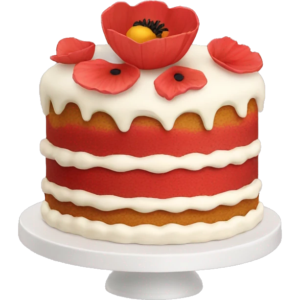 cake with poppy emoji