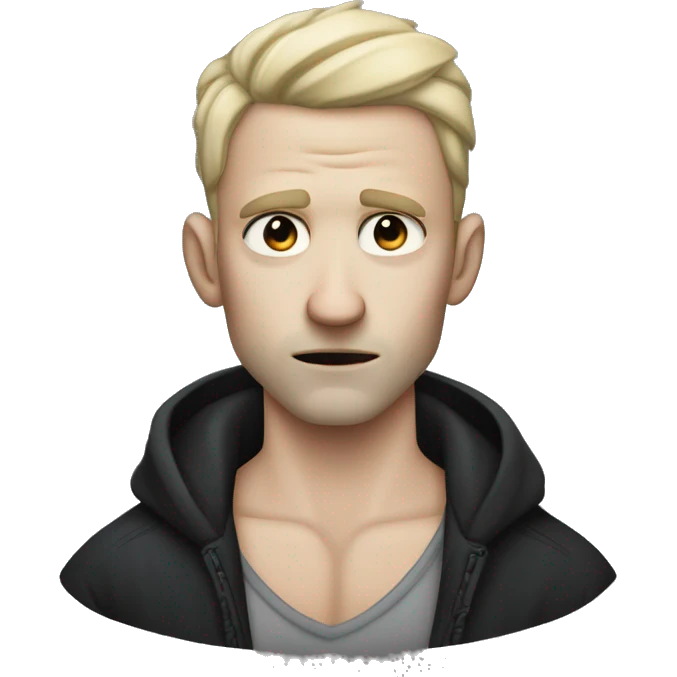 A pale-skinned character with sharp features, cold eyes, and scars. He’s dressed in dark clothing with visible tattoos, exuding a dangerous, criminal vibe emoji