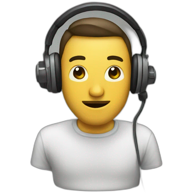 Hombre escuchando radio emoji