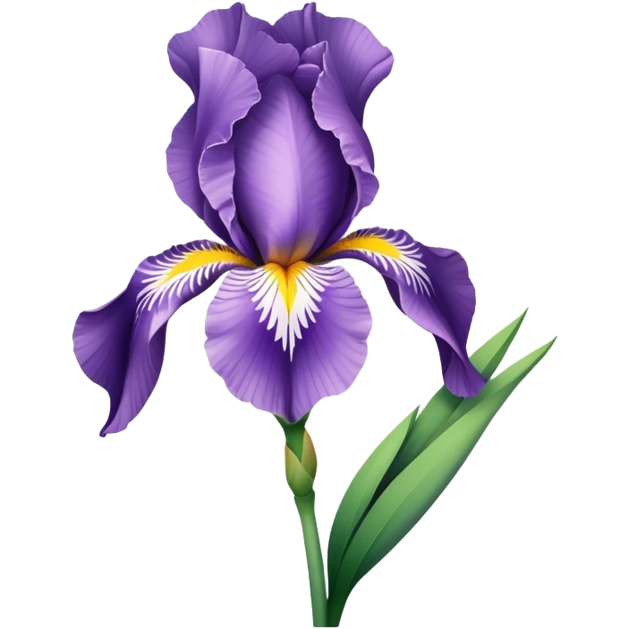 single Light Purple Iris, straight stem emoji