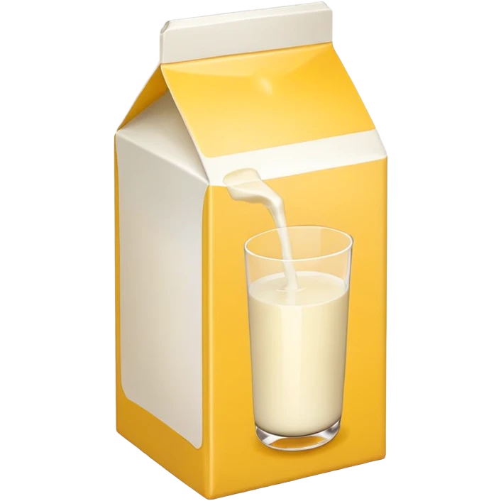 yellow milk box, minimal, simple, clear emoji