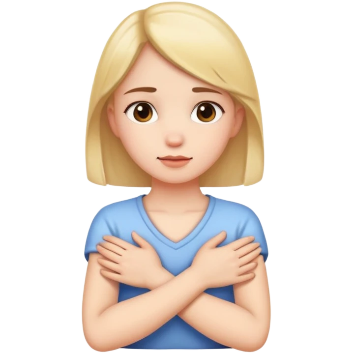 Girl holding neck crossed hands  emoji