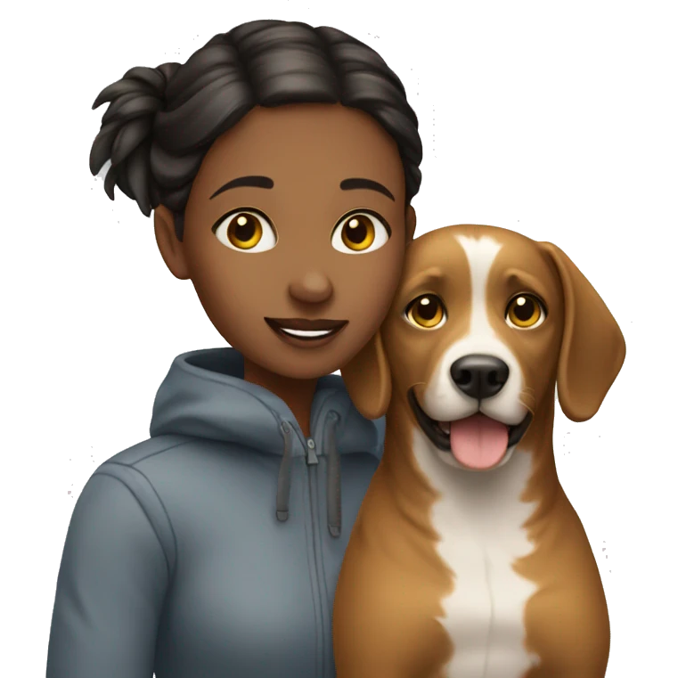 Girl with dog emoji
