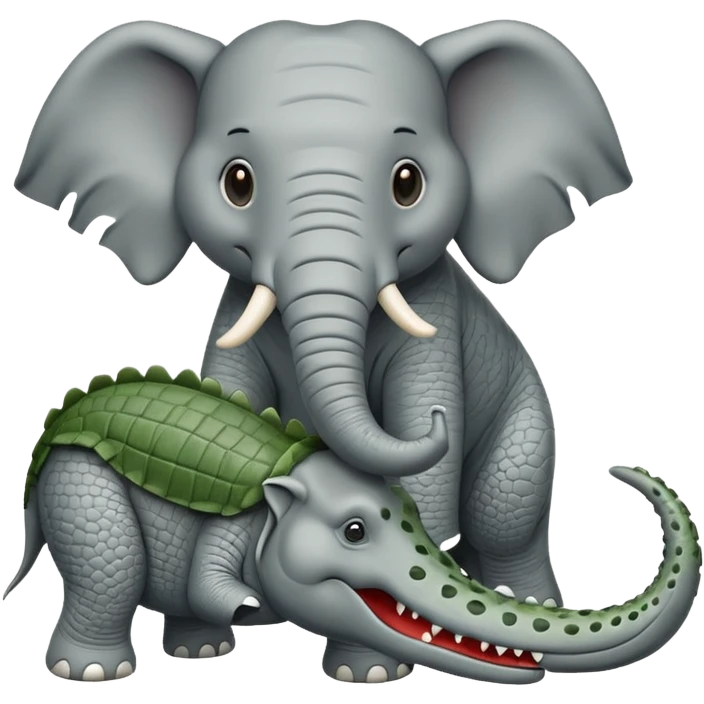 elefante con un cocodrilo en la mano emoji