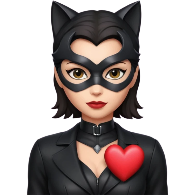 Catwoman emoji with heart emoji