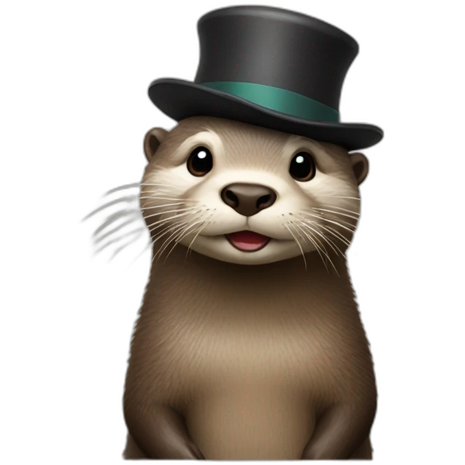 Otter with a hat emoji