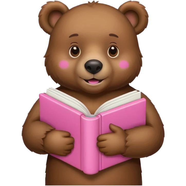 brown bear with pink books  emoji