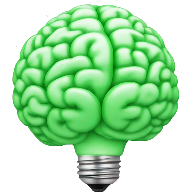 a brain light green bulb emoji
