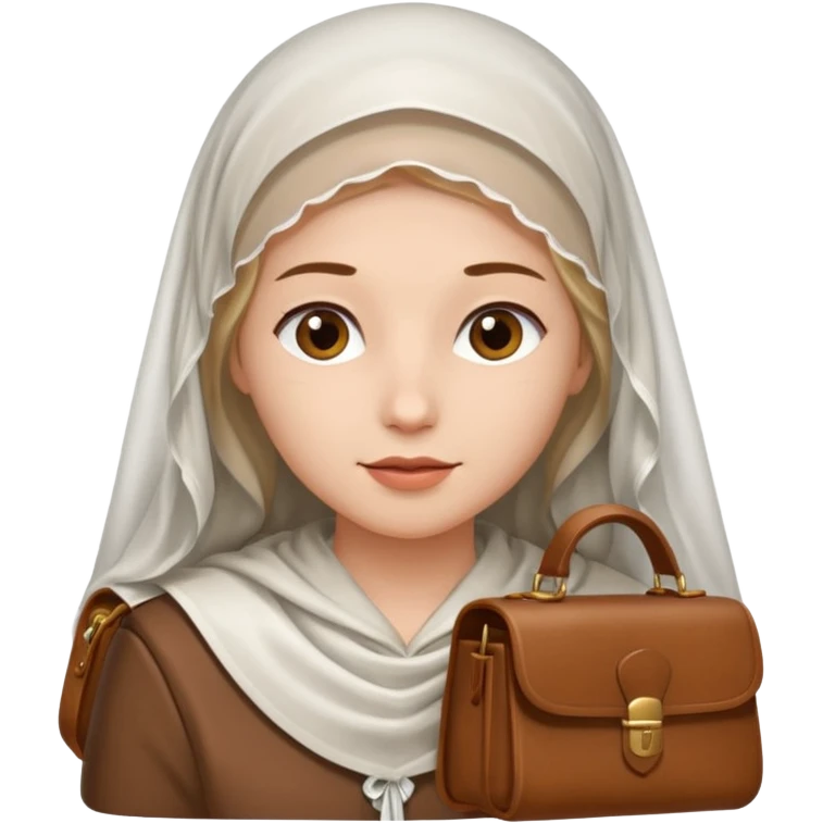 Woman + veil + satchel. emoji