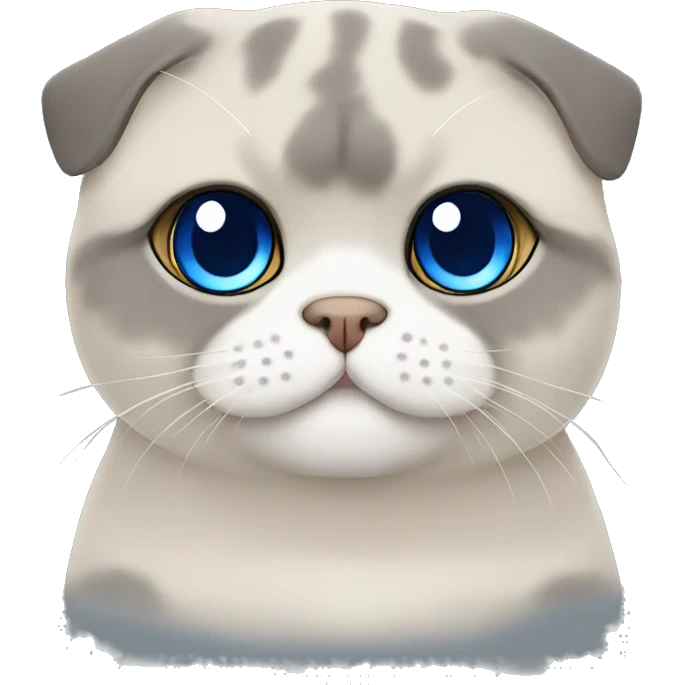 chubby scottish fold with blue eyes emoji