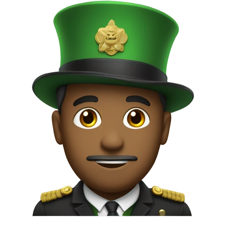 Men with Green cylinder hat and Uniform  emoji