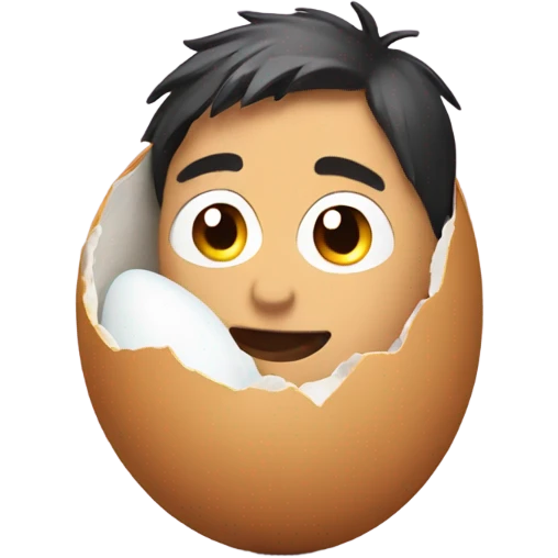 Guy hatching from an egg  emoji