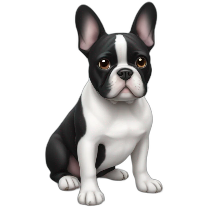 Black and white French bulldog emoji