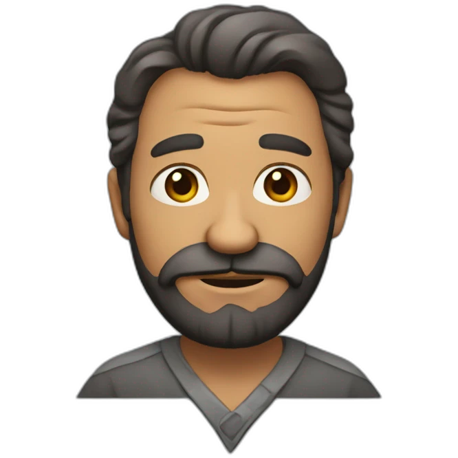 A bearded uncle with wrinkles between his eyebrows emoji