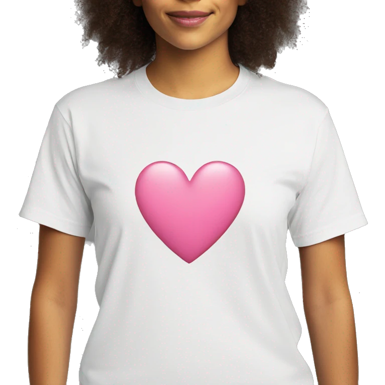a tshirt with a pink heart emoji