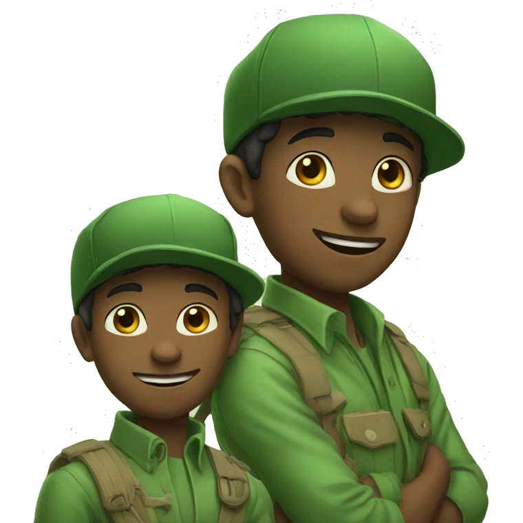 two brothers in green hats emoji
