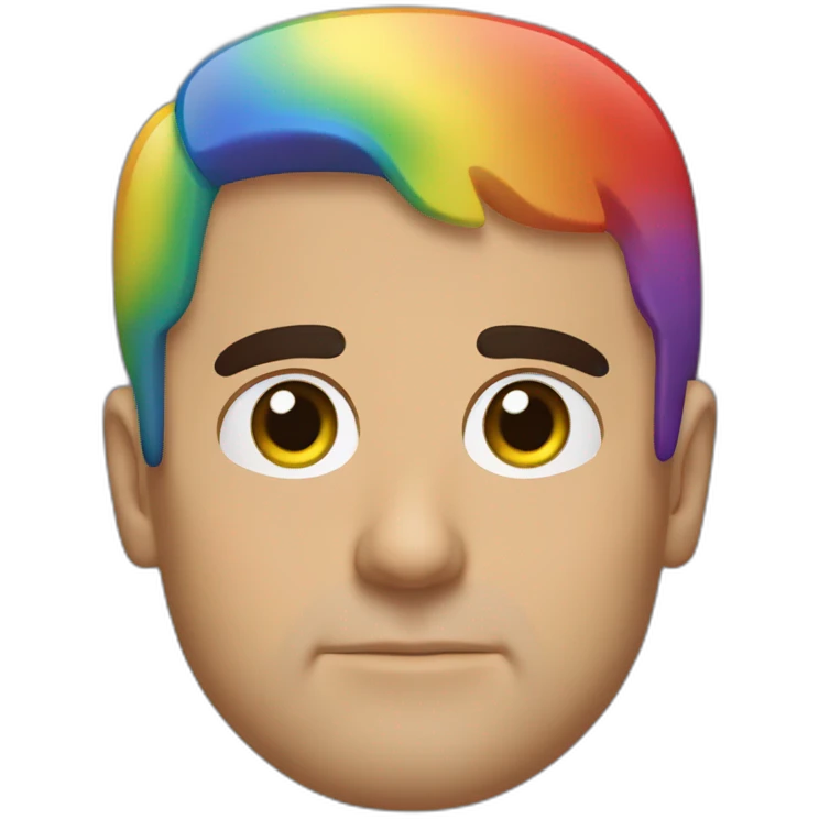 Micheal Scott with rainbow face emoji