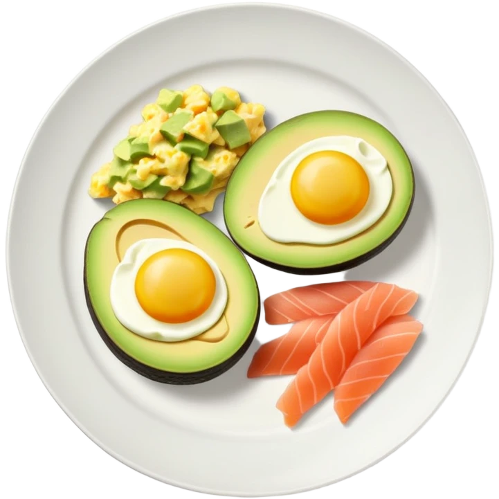 sliced avocado, scrambled-eggs and smoked salmon emoji