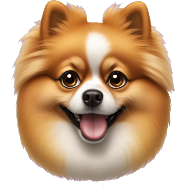 Pomeranian with clown makeup emoji