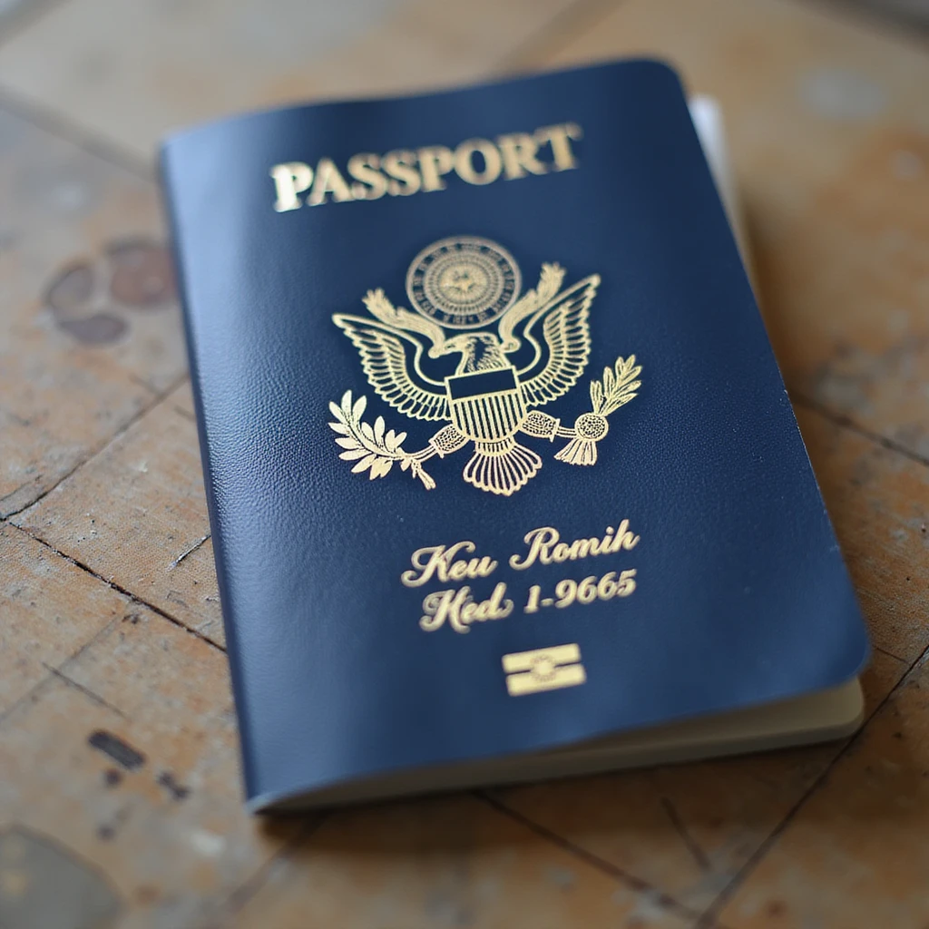 realistic passport with a visible embedded chip, detailed and clear emoji