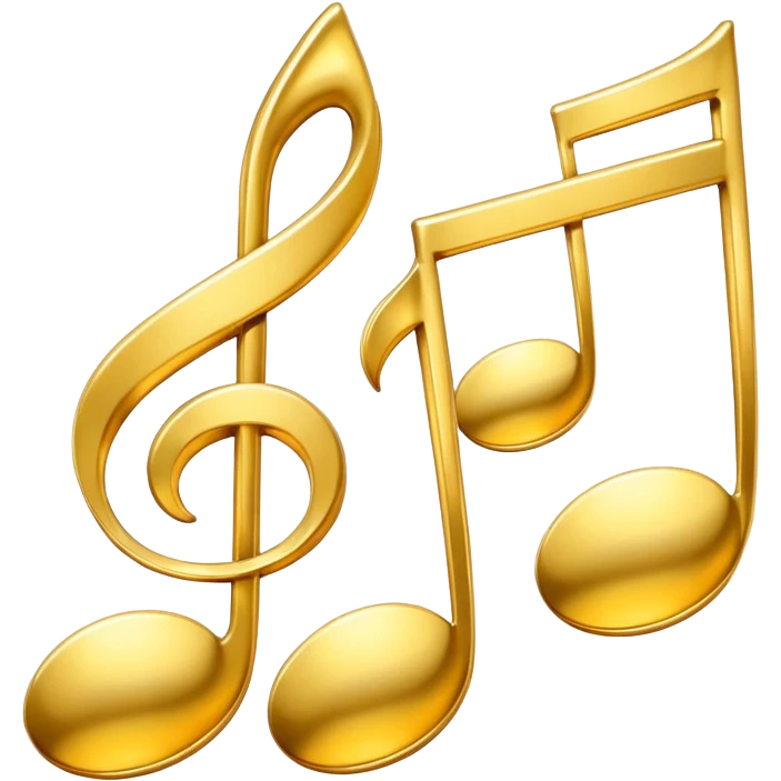 drei musiknoten in goldfarben emoji