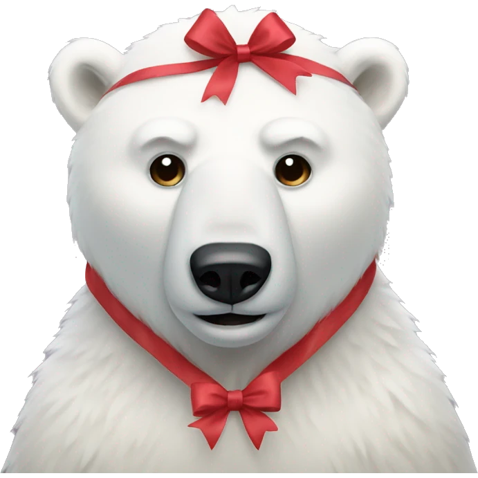 polar bear with bows emoji