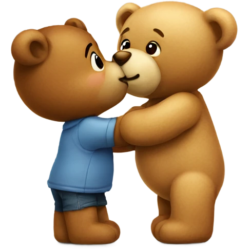teddy bear kissing other teddy bear emoji