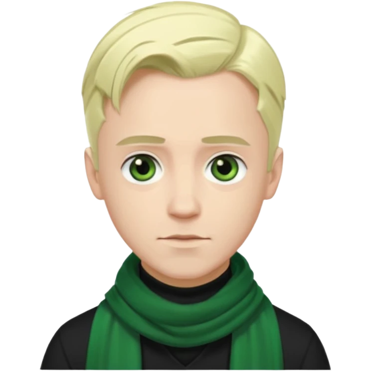 fraco malfoy, black shirt,  green scarf emoji