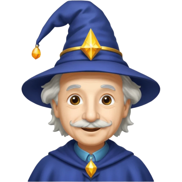 Albert Einstein, wearing wizard hat custome emoji