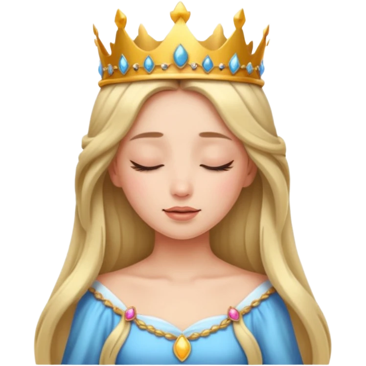 a beautiful princess closing her eyes calmly emoji