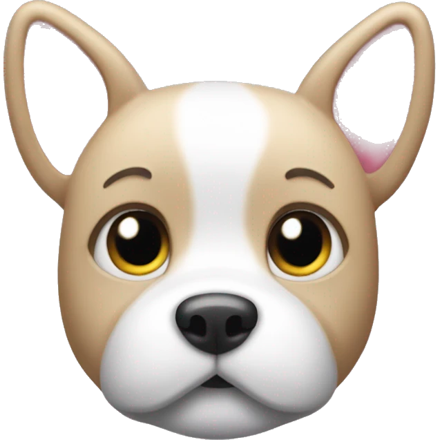 Sparkling dog with hello kitty whiskers emoji