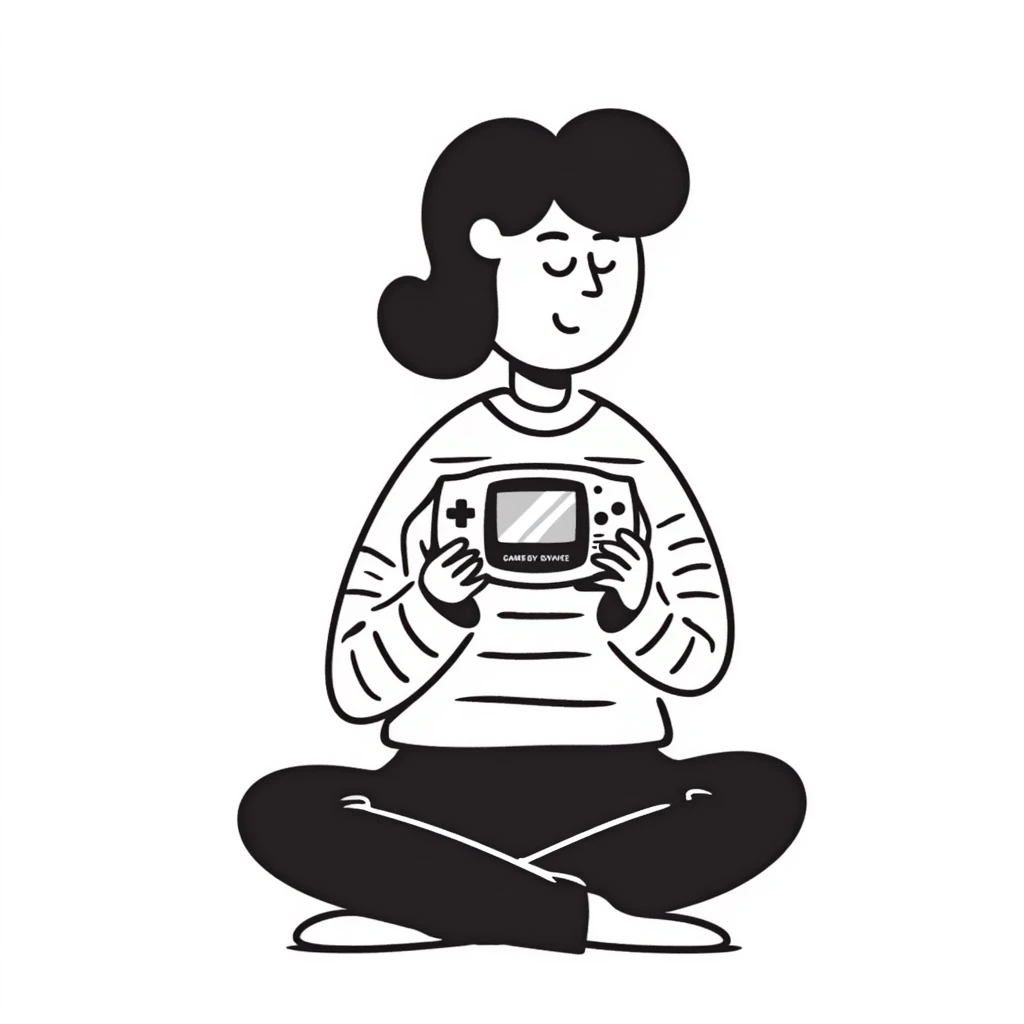 A person plays with the GameBoy advance emoji