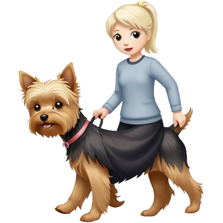 Walking a Yorkshire  emoji
