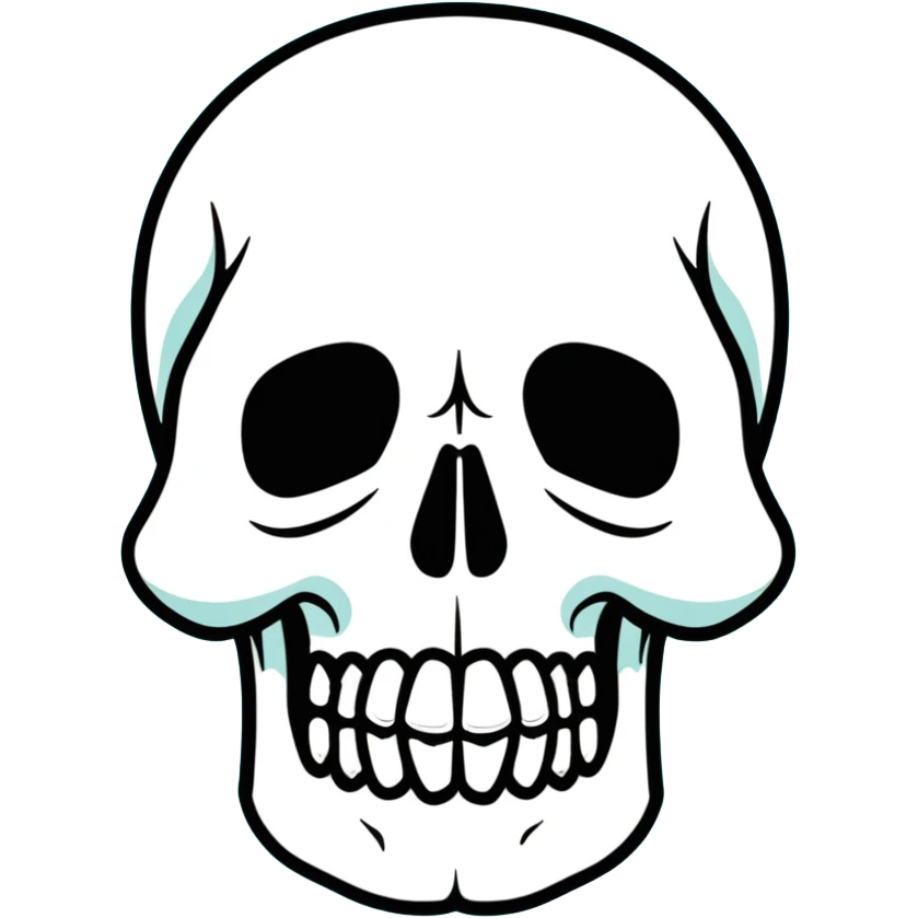 teal and orange skull emoji