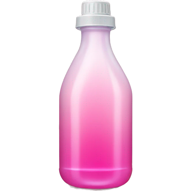 plastic bottle with crystaline pink liquid emoji