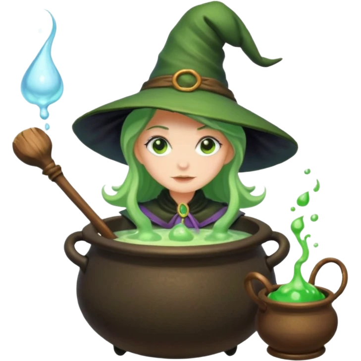 green witch cooking potion emoji