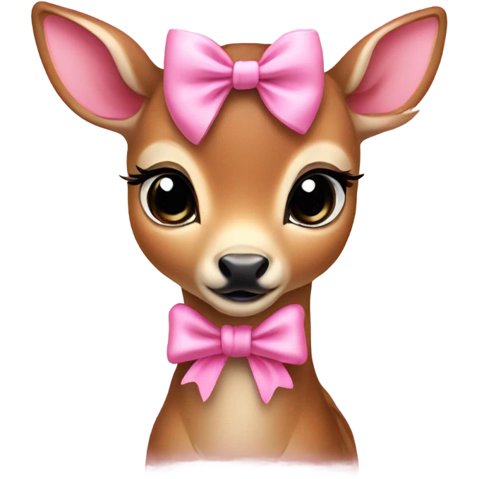 Baby deer with pink bow emoji