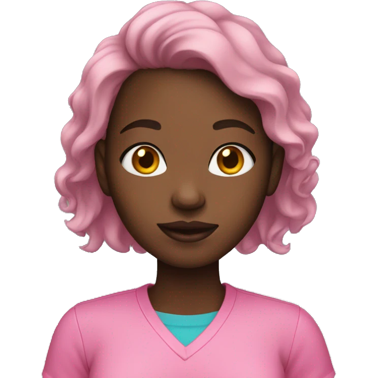 black girl in pink shirt  emoji