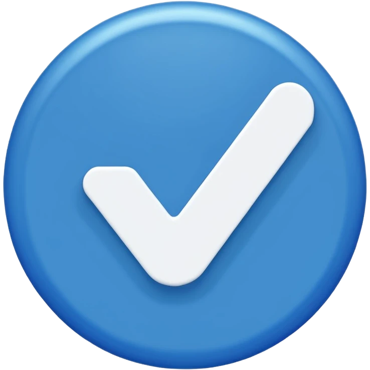 A blue circle with a white tick in the middle  emoji