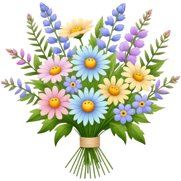 Pastel bouquet with wild flowers emoji