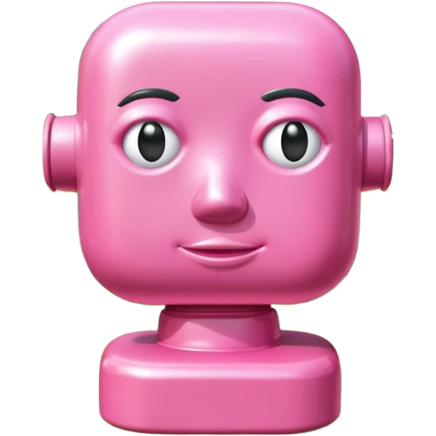 Jeff Koons style pink spam bust sculpture in a garden landscape  emoji