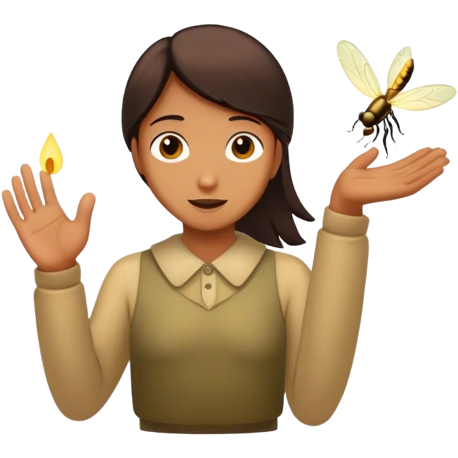 Catching a firefly emoji