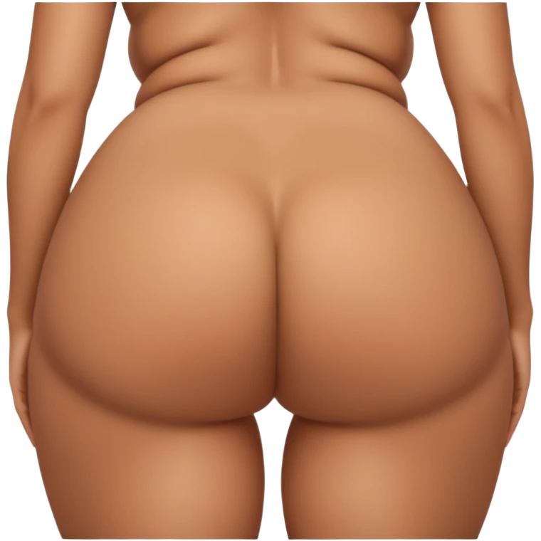 woman facing away from camera, big-round buttcheeks, butt-completely out and showing, plump juicy buttcheeks, woman without clothes emoji