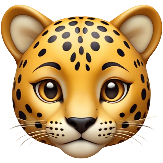 Cinematic Cute Jaguar Portrait Emoji, Head tilted playfully and inquisitively, with a smooth, agile form accented by delicate spotted patterns and round, sparkling eyes full of charm, Simplified yet irresistibly adorable features, highly detailed, glowing with a warm, inviting wild glow, high shine, affectionate and lively, stylized with a touch of whimsical feline grace, soft glowing outline, capturing the essence of a mischievous yet loving jaguar that feels like it could pounce out of the screen into your arms! emoji